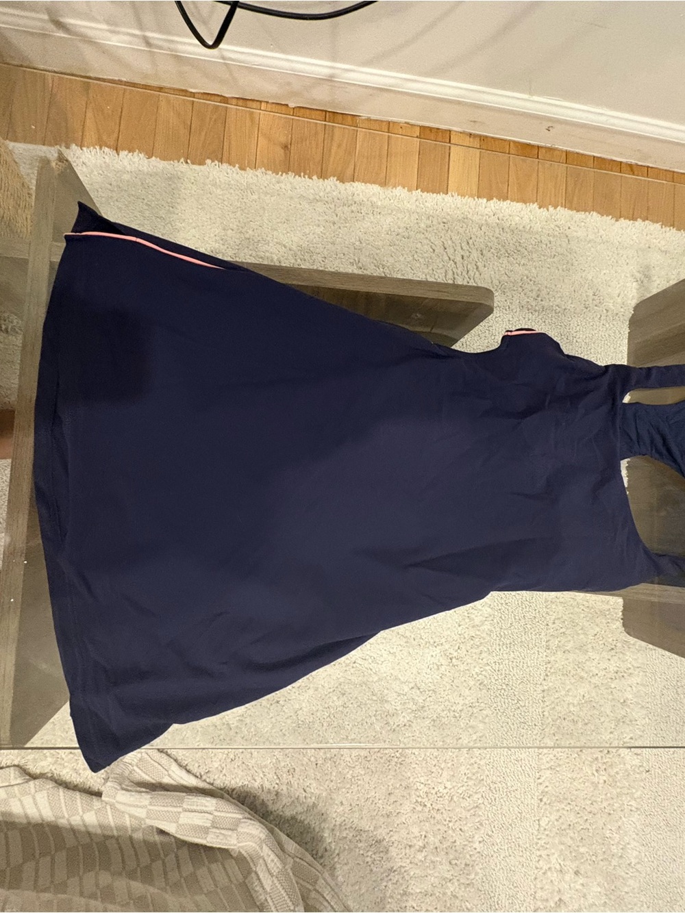 The Upside Navy A-Line Skirt with Pink Trim